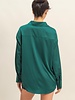 Double Zero Collared V-neck Satin Blouse