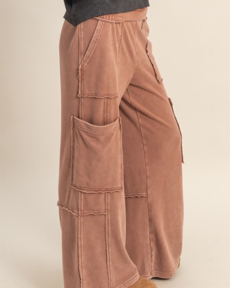 Double Zero Mineral Washed Oversized Cargo Sweatpants