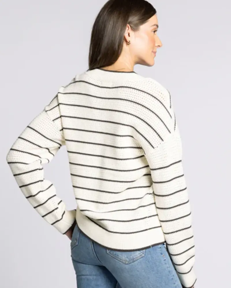 Thread & Supply Striped Brown Ira Sweater