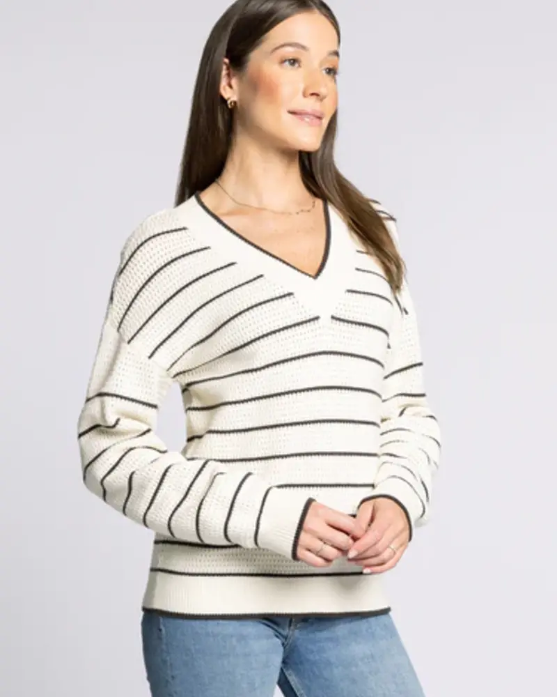 Thread & Supply Striped Brown Ira Sweater