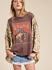 Zutter Western Vintage Cowboy Leopard Graphic Kantha Top
