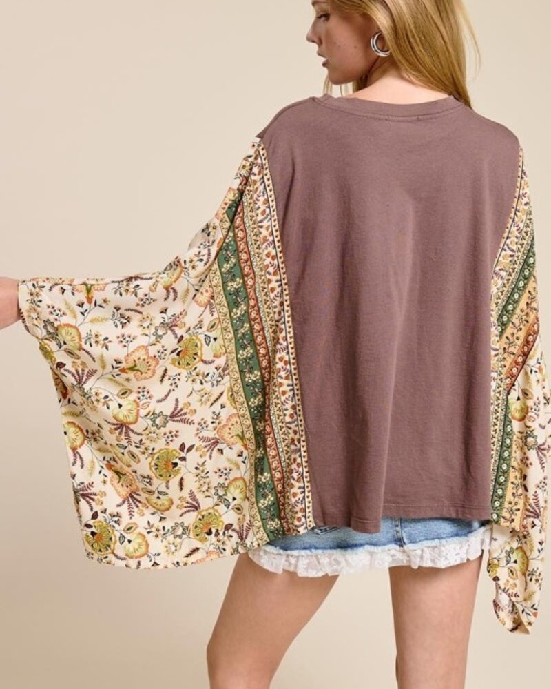 Zutter Western Vintage Cowboy Leopard Graphic Kantha Top