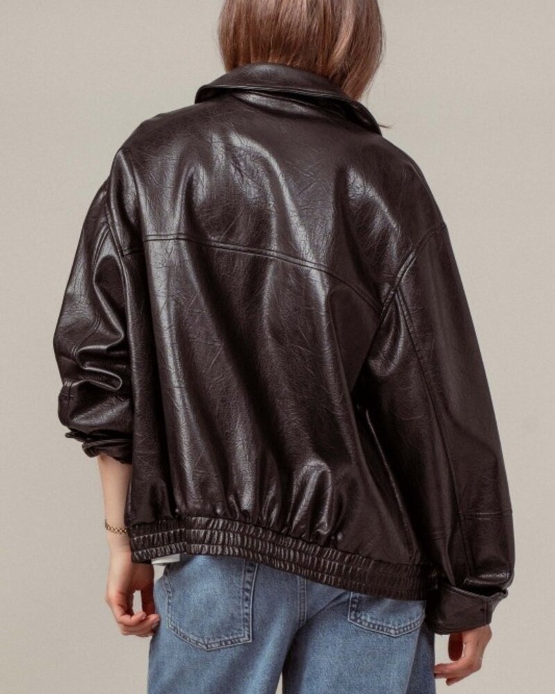 Urban Daisy City Muse Oversized Leather Jacket