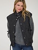 Blu Pepper Tie Detail Snap Button Down Quilted Puffer Vest