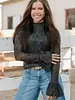 Sterling Kreek Tooled In Black Mesh Top