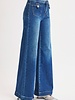 Risen Mid Rise-Wide-Front Patch Pocket Jeans