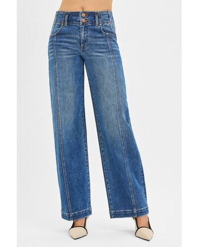 Slouchy Baggy Jeans With Double Buttons - Anima Bella Salon, Spa