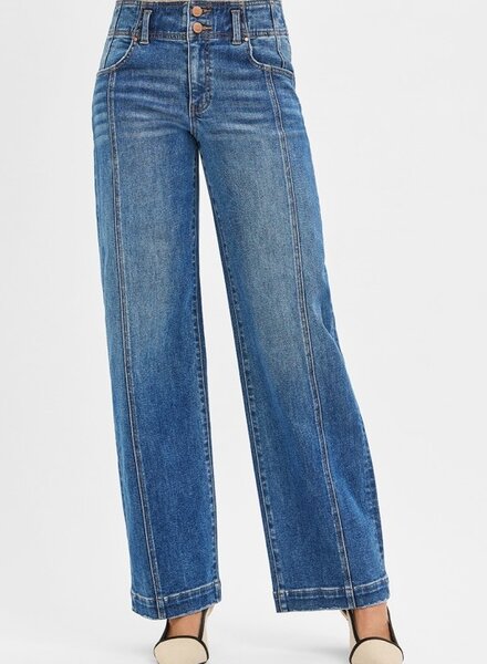 Risen Slouchy Baggy Jeans With Double Buttons