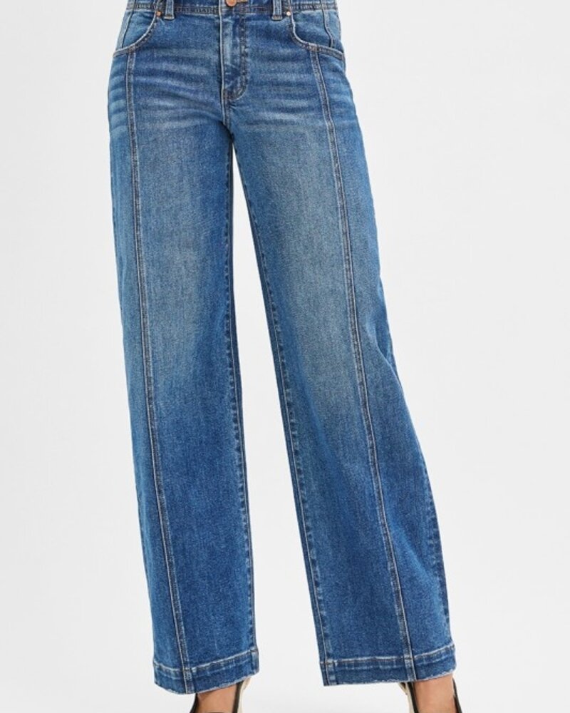 Risen Slouchy Baggy Jeans With Double Buttons
