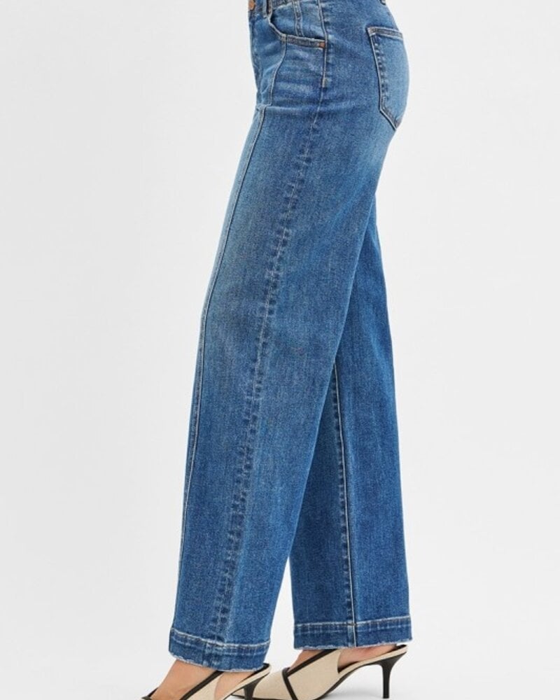 Risen Slouchy Baggy Jeans With Double Buttons