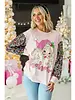 Grace & Emma Pink Santa Sequin Shirt