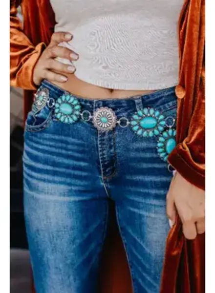 Ashlyn & Rose Turquoise Concho Link Belt