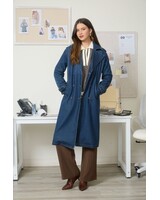 Blu Pepper Notch Collar Denim Trench Coat