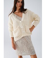 Q2 Oversized Chunky Knit Jacket W/ Pockets