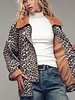 Urban Daizy Leopard Print Jacket w Corduroy Collar