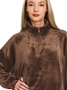 Faux Fur Half Zip Pocket Pullover