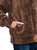 Faux Fur Half Zip Pocket Pullover