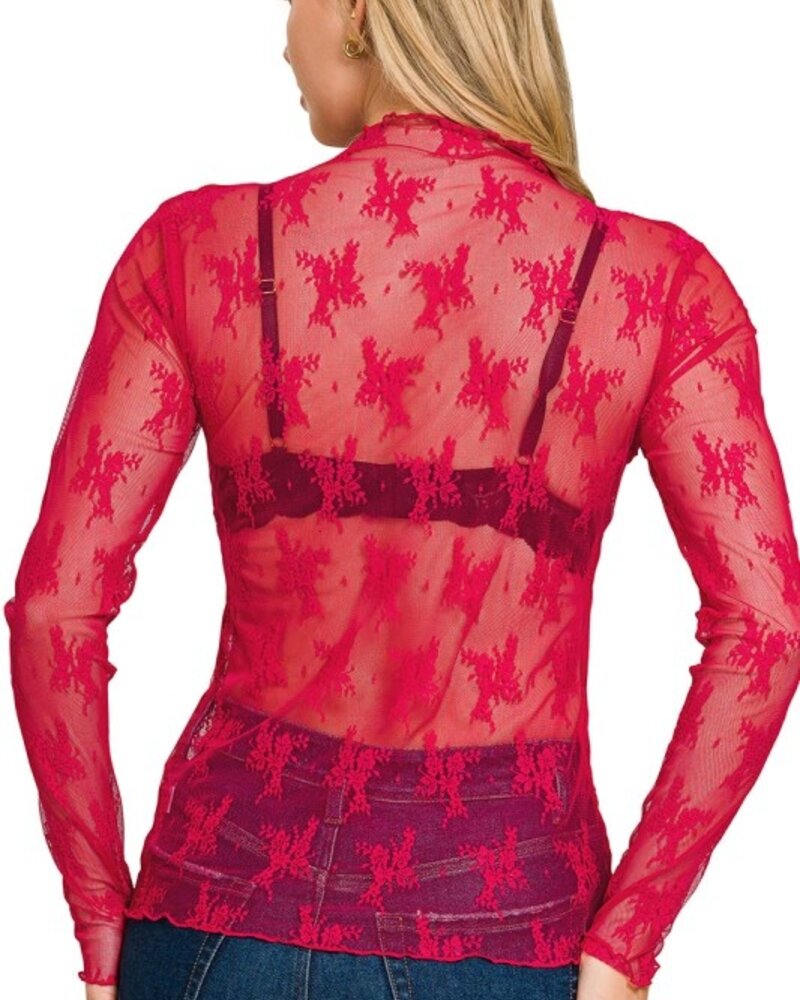 Lace See-Through Layering Top