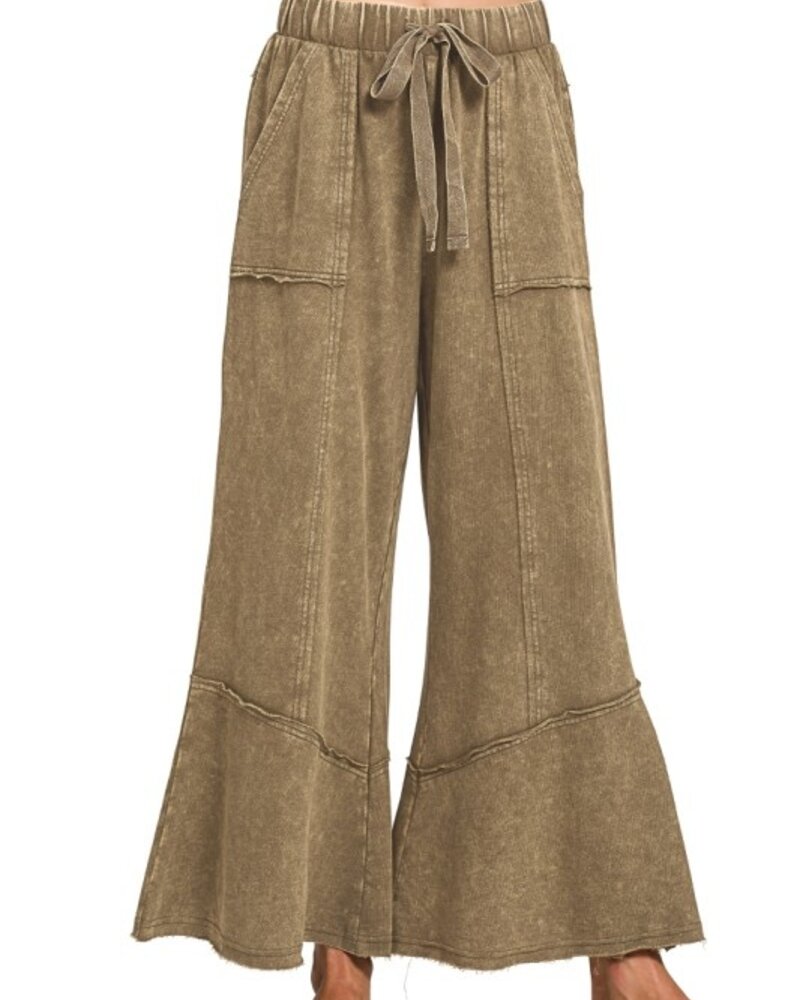 Flare Hem Pants W/Pockets