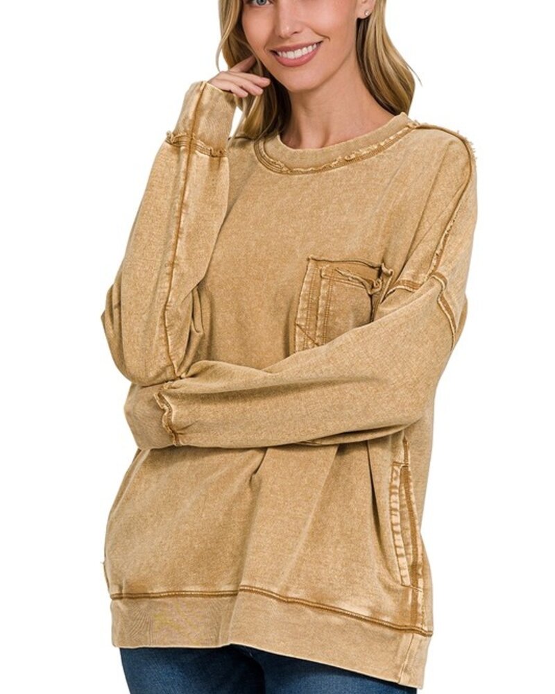 F/Terry Acid Wash Pullover