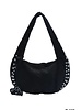 Faux Suede Studded Shoulder Bag