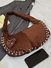 Faux Suede Studded Shoulder Bag