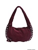 Faux Suede Studded Shoulder Bag
