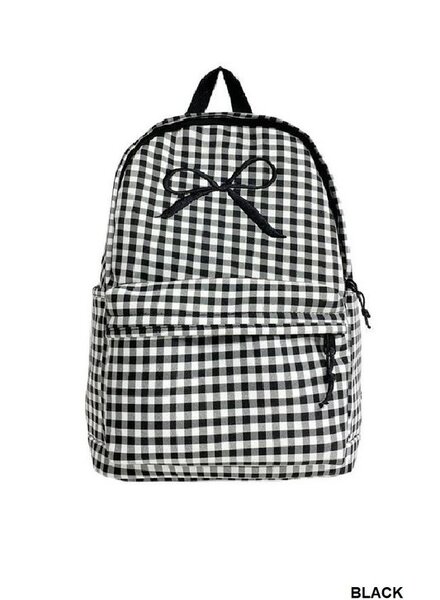 Coquette Bow Checkered Backpack