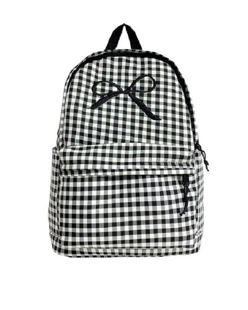 Coquette Bow Checkered Backpack