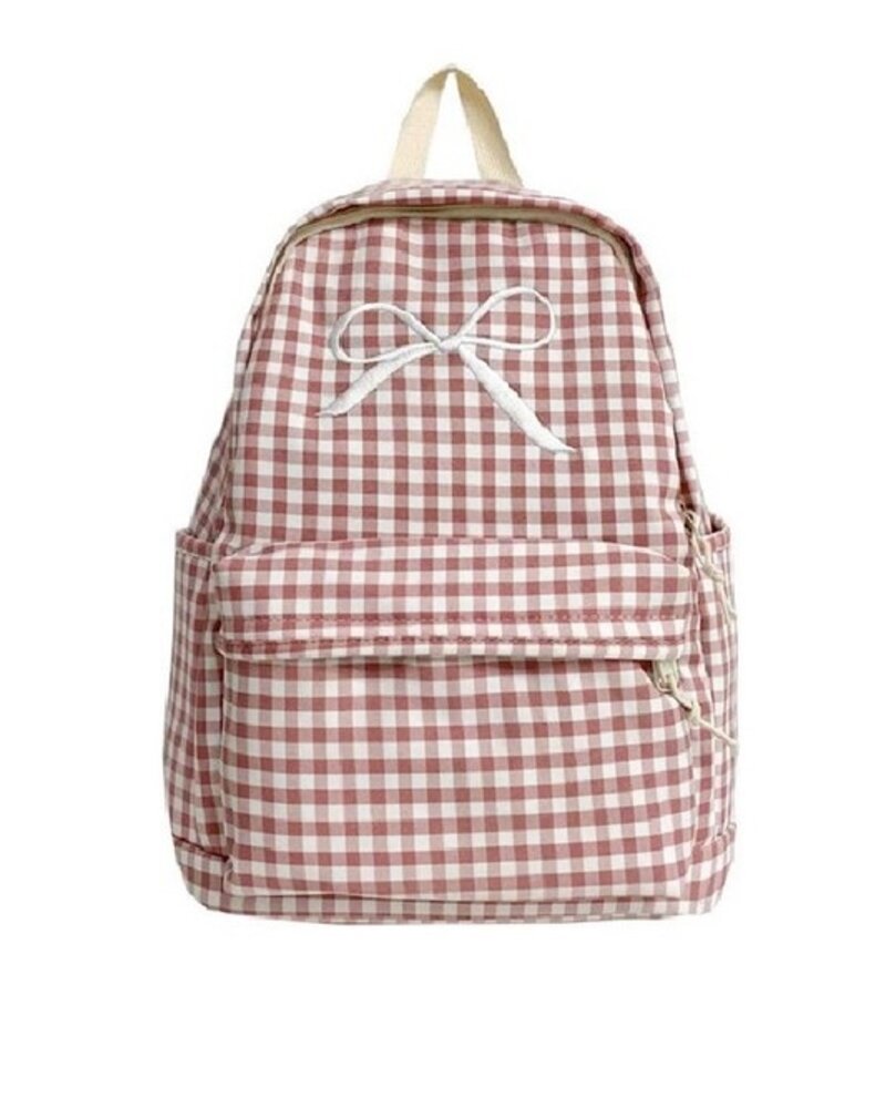 Coquette Bow Checkered Backpack