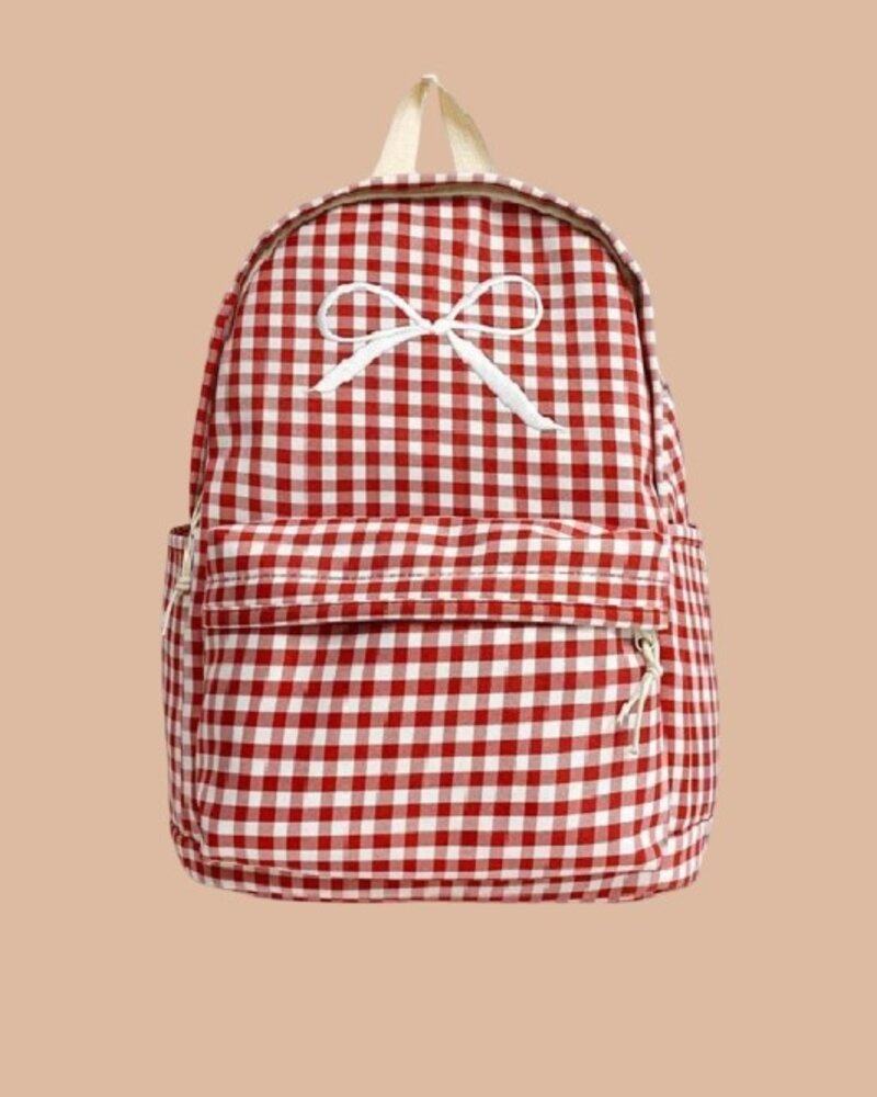 Coquette Bow Checkered Backpack