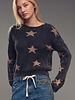 Urban Daizy Mineral Wash Star Pattern Knit Sweater
