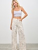 SAIGE Mid Rise Printed Wide Straight Leg Jeans