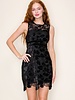 B.Right Velvet Sleeveless Mini Dress