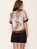 B.Right Floral Matallic Short Slv Top