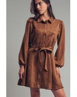 Urban Daizy Suede Button-Down Belted Mini