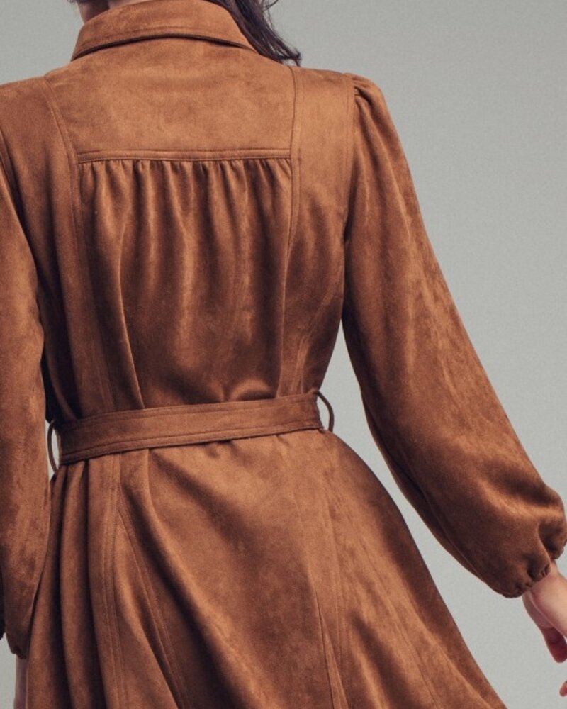 Urban Daizy Suede Button-Down Belted Mini