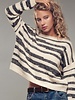Urban Daisy Striped Boatneck Cropped Sweater