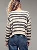Urban Daisy Striped Boatneck Cropped Sweater