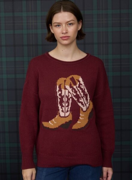 J.O.A. Western Long Sleeve Knit Sweater