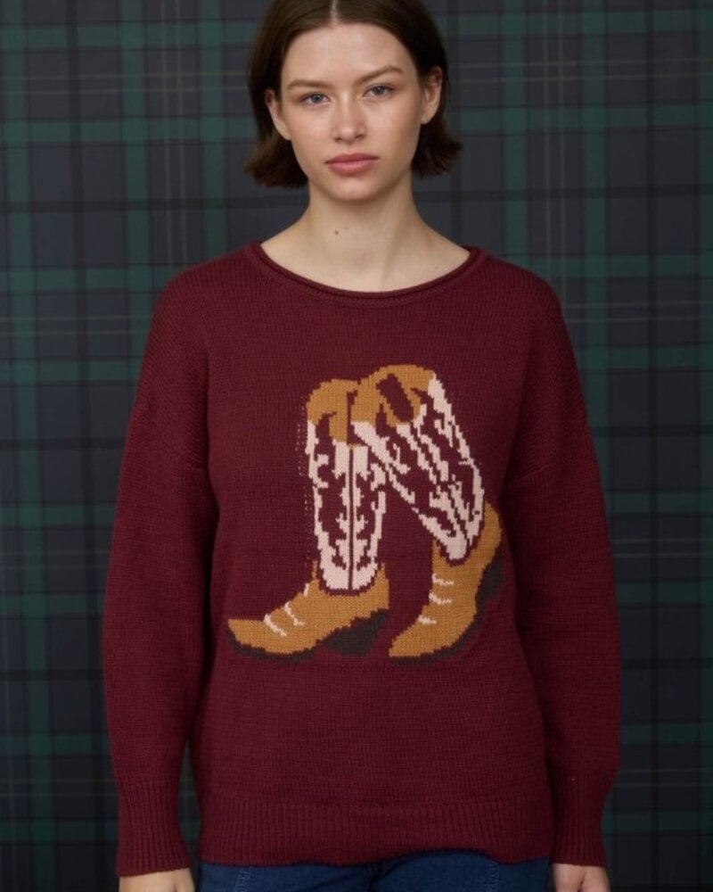 J.O.A. Western Long Sleeve Knit Sweater