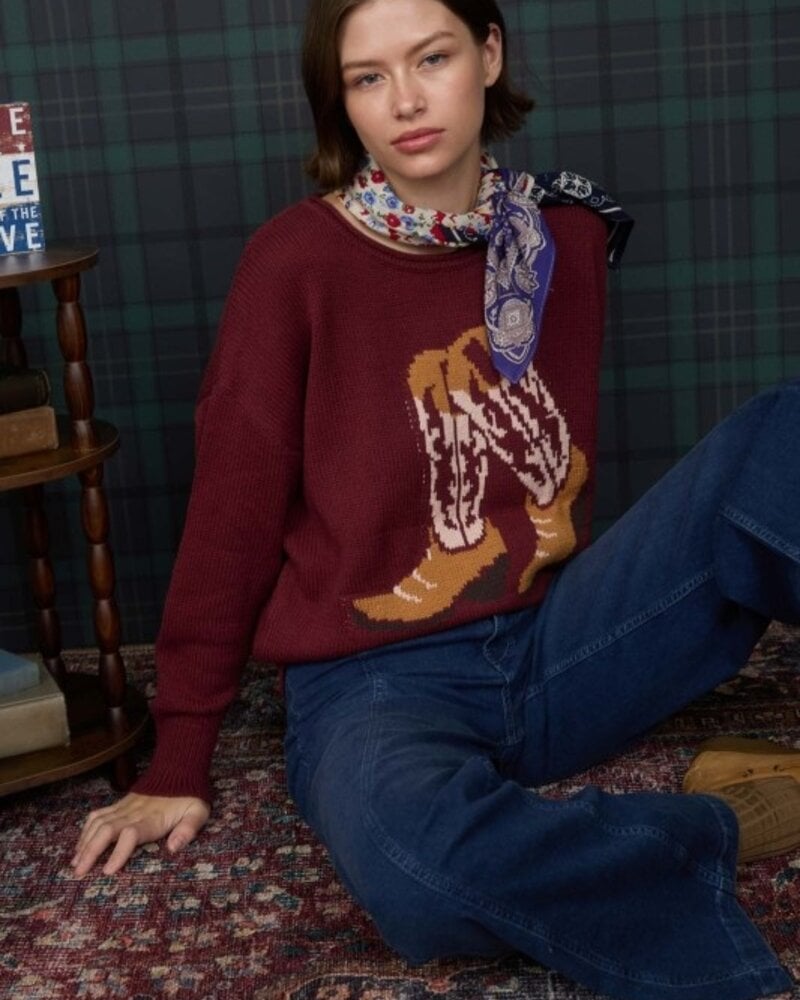 J.O.A. Western Long Sleeve Knit Sweater