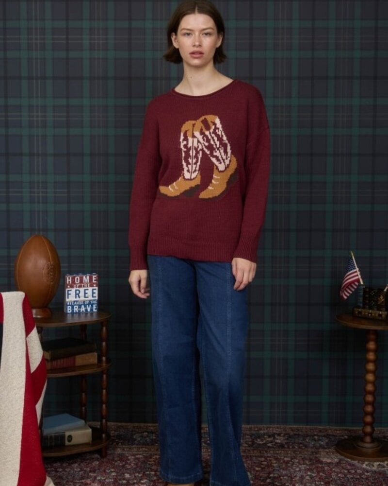 J.O.A. Western Long Sleeve Knit Sweater