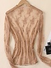 La Roseason Lace Mesh Sheer Top