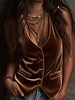La Roseason Western Velvet V-Neck Button up Vest