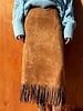 La Roseason Suede Fringed H-Line Western Skirt