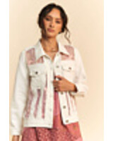Davi&Dani Floral embroidered pannel detail denim jacket