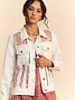 Davi&Dani Floral embroidered pannel detail denim jacket
