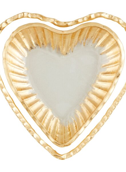 Mud Pie Gold Edge Heart Tidbit Tray Set