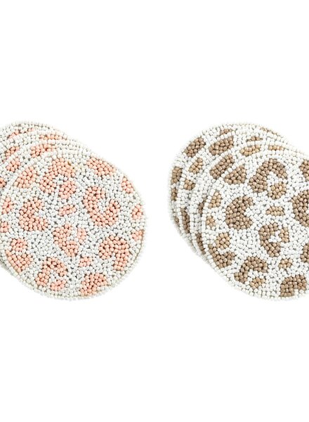 Mud Pie Leopard Coaster Set